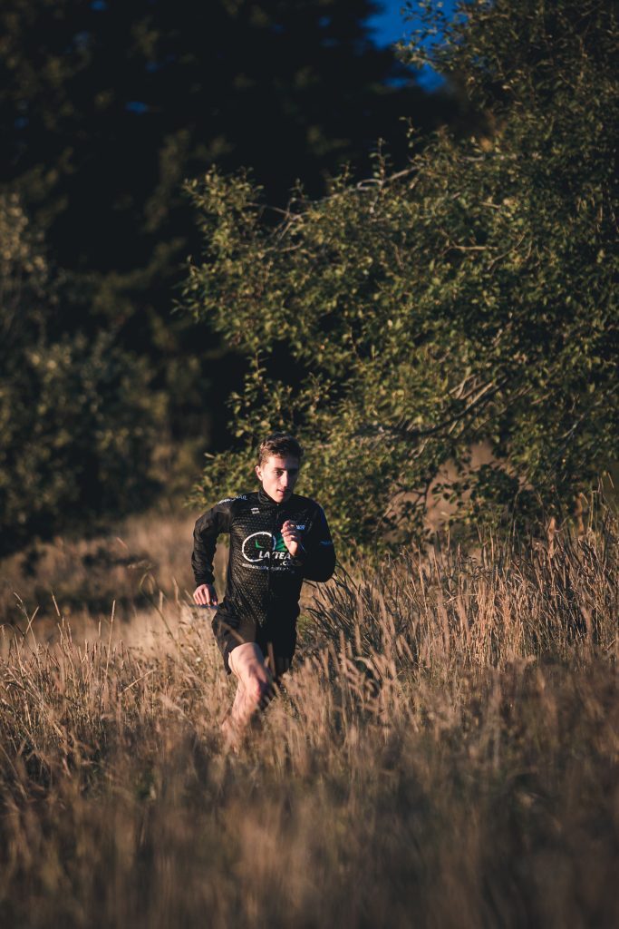 A student from the Inseec sport-study program runs in the wild  
