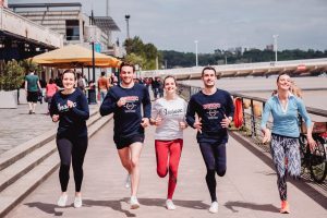 master's students in sport doing their joggin