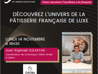 visuel invitation rdv luxury omnes education 14 novembre avec Cédric Grolet