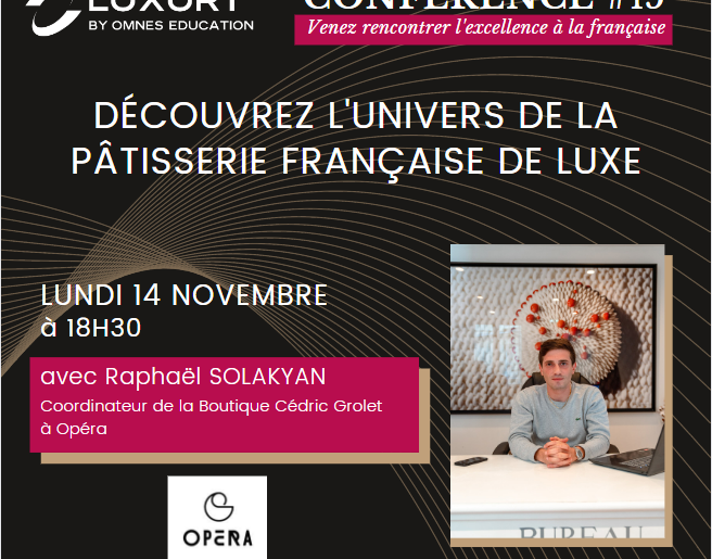 visuel invitation rdv luxury omnes education 14 novembre avec Cédric Grolet