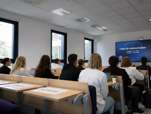 Étudiants en cours dans le campus de Toulouse de l’école de commerce INSEEC