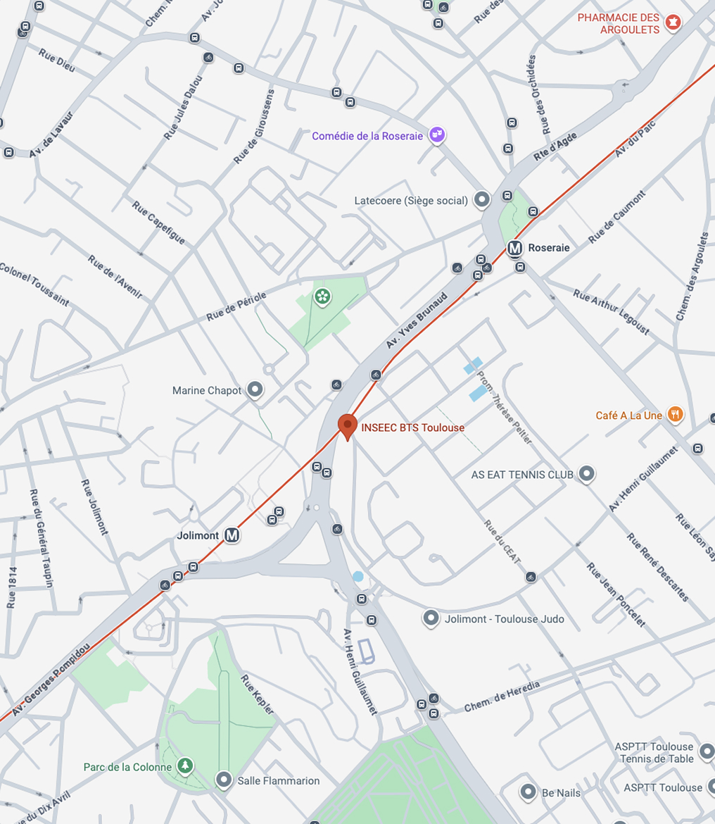How to get to the INSEEC Toulouse campus by public transport