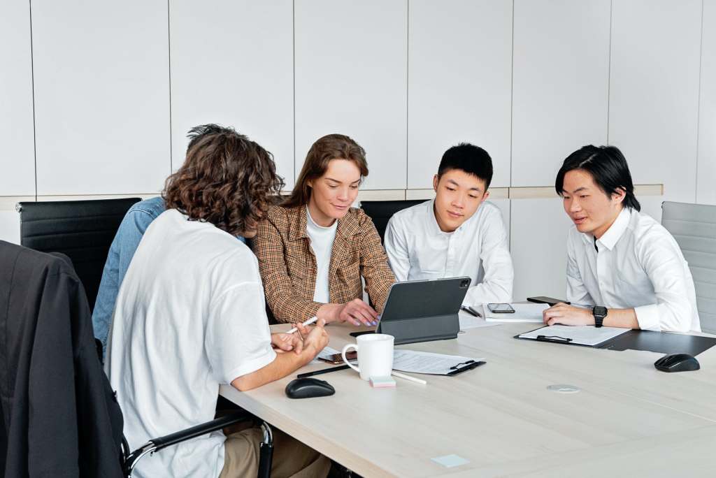 working group in a room