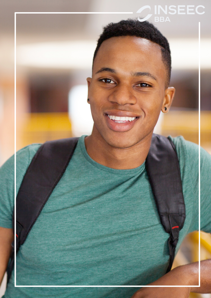 BBA INSEEC student smiling before going to class