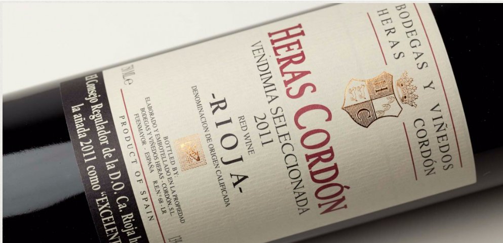 Bouteille de vin heras cordon