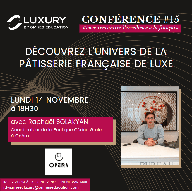 visuel invitation rdv luxury omnes education 14 novembre avec Cédric Grolet