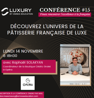 visuel invitation rdv luxury omnes education 14 novembre avec Cédric Grolet