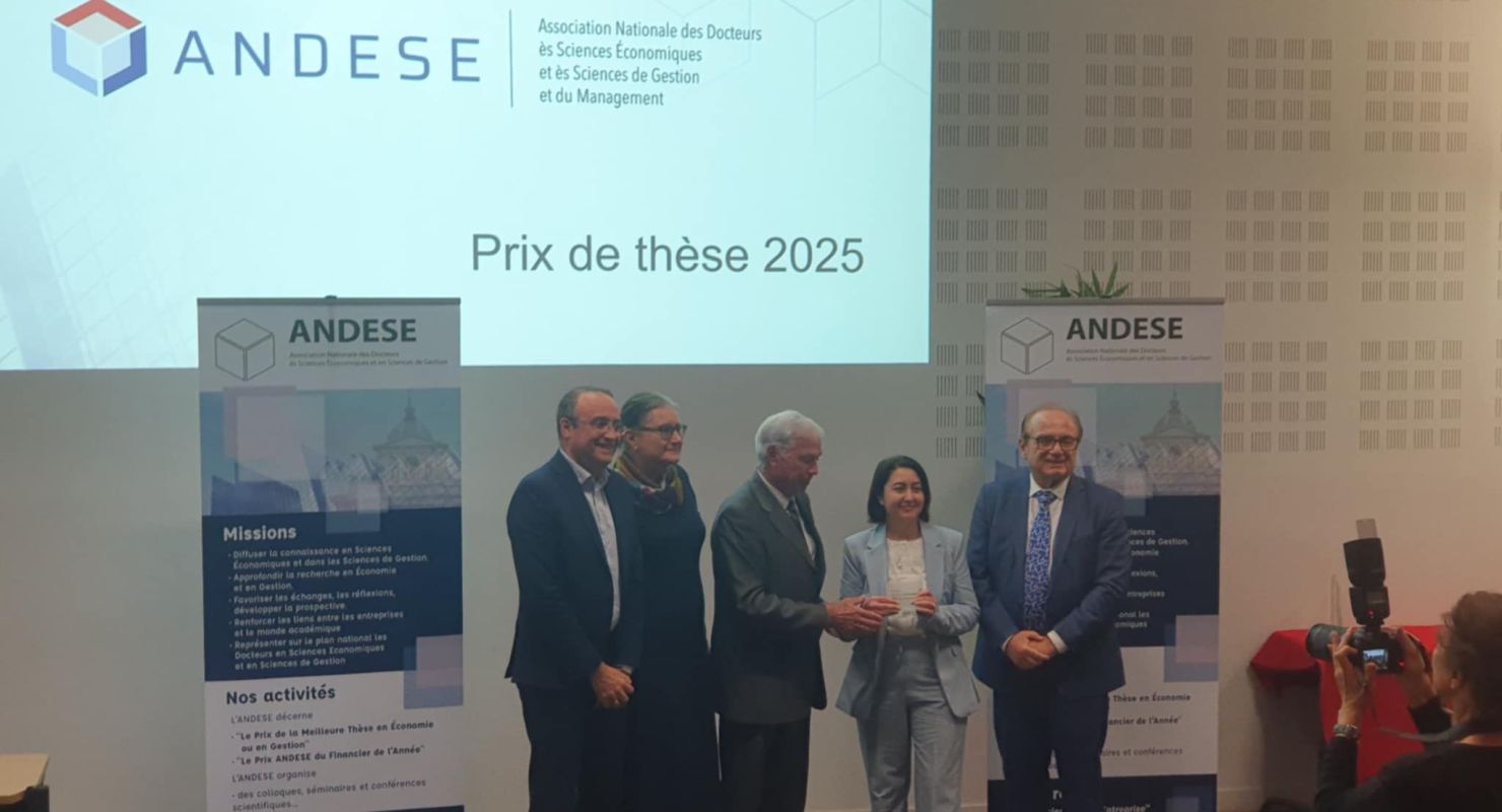 Mention d’honneur au Prix de thèse ANDESE 2025